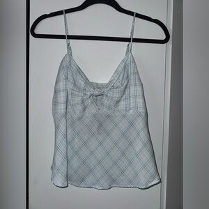 Abercrombie & Fitch Blue Plaid Knot Front Cami